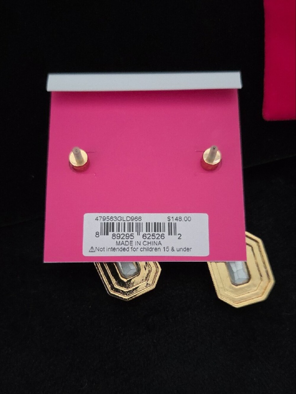 NWT Kurt Geiger London Signature Stone Gem Drop Earrings - Colorful Gold - Picture 9 of 9